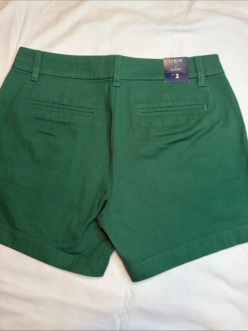 J Crew Mid-Rise Green Chino Shorts - NWT
